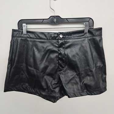 Black Faux Leather Shorts - image 1