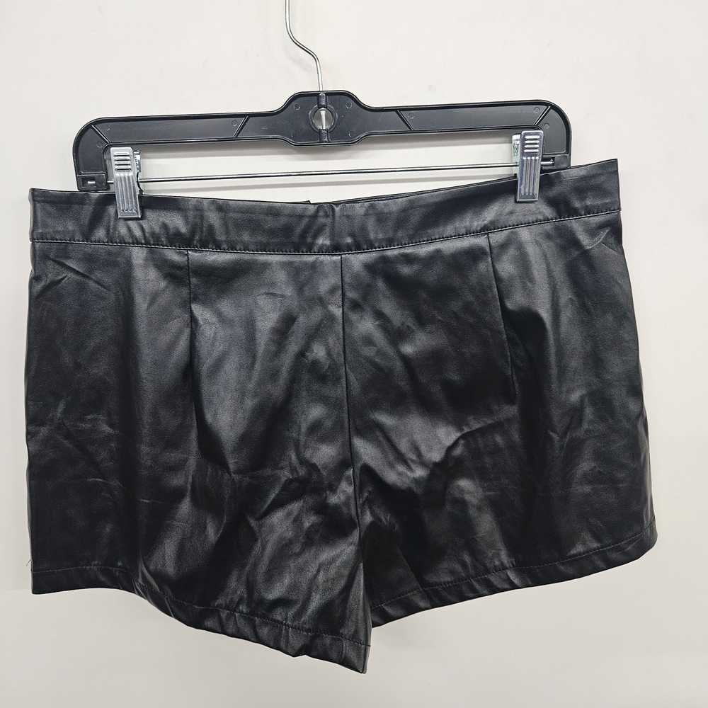 Black Faux Leather Shorts - image 2