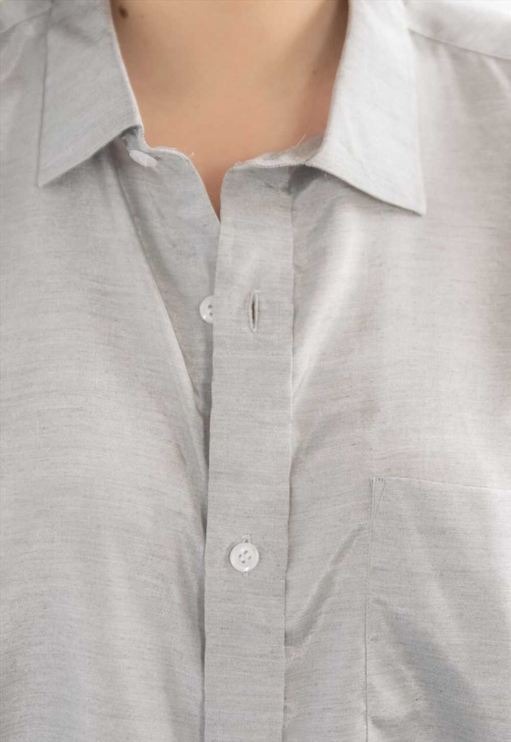 Vintage 80's Shimmering Shirt In Silver - image 3