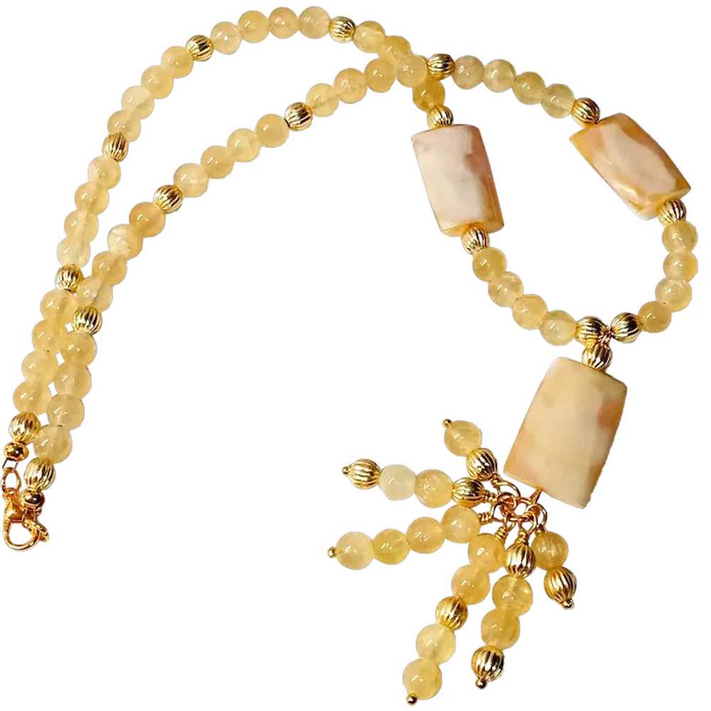 Rare Chatoyant Calcite Beaded Necklace - image 1