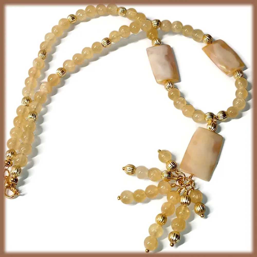 Rare Chatoyant Calcite Beaded Necklace - image 2