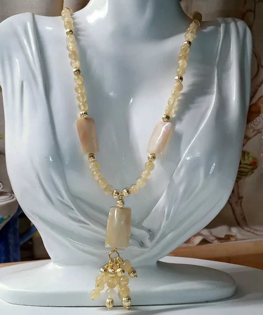 Rare Chatoyant Calcite Beaded Necklace - image 3