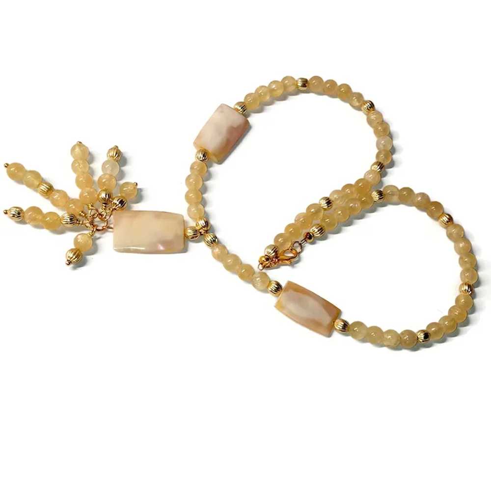 Rare Chatoyant Calcite Beaded Necklace - image 4
