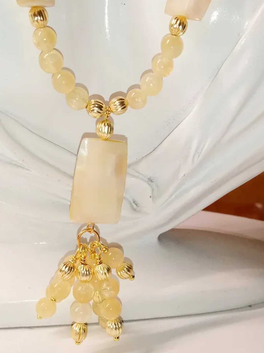 Rare Chatoyant Calcite Beaded Necklace - image 5