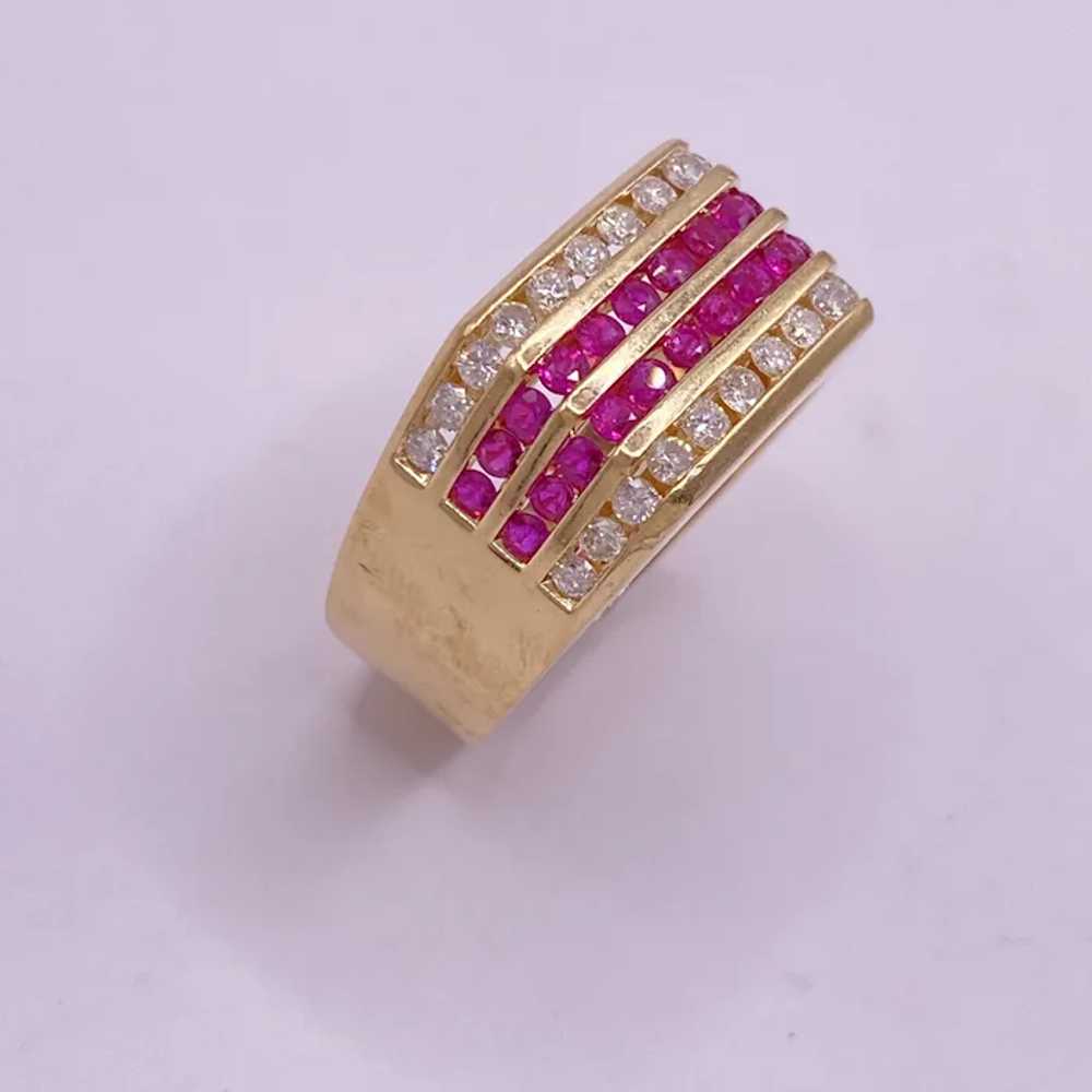 Geometric Top Ruby and Diamond Ring 2.40 Carats T… - image 2