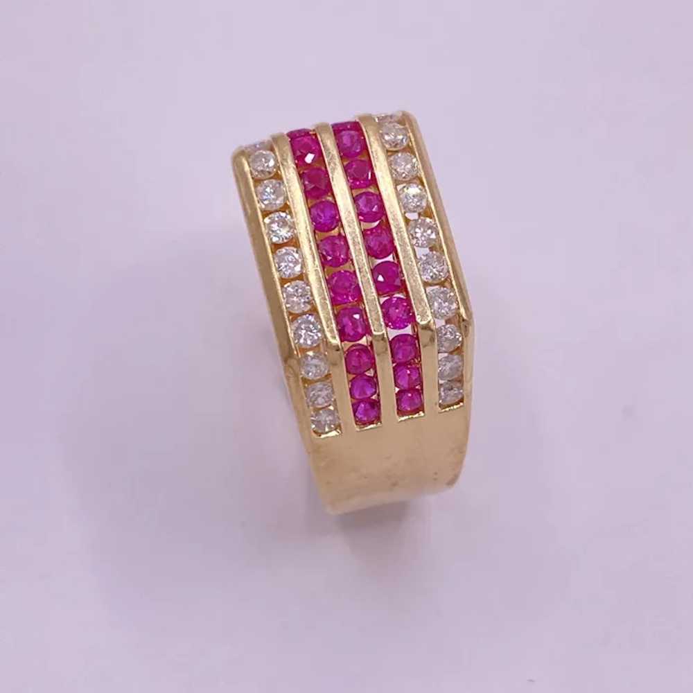 Geometric Top Ruby and Diamond Ring 2.40 Carats T… - image 3