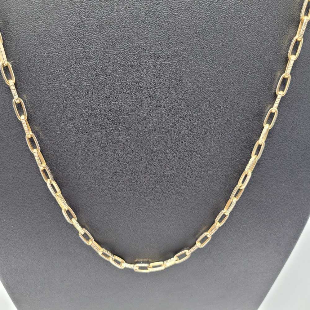 Vintage Vintage Gold Tone Paperclip Chain 30" Ope… - image 2