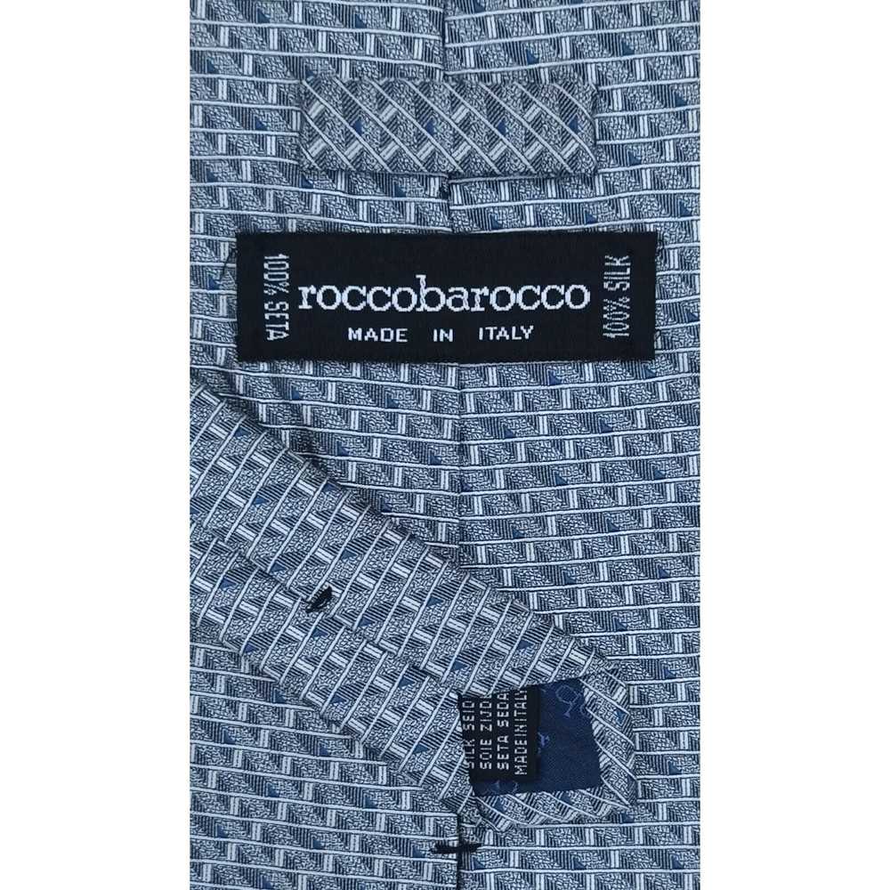 Designer ROCCOBAROCCO Geometric Silk Tie ITALY 60… - image 2