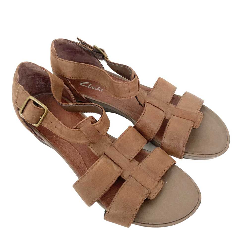 Clarks Clarks Brown Leather Sandals Sz 7 - image 1