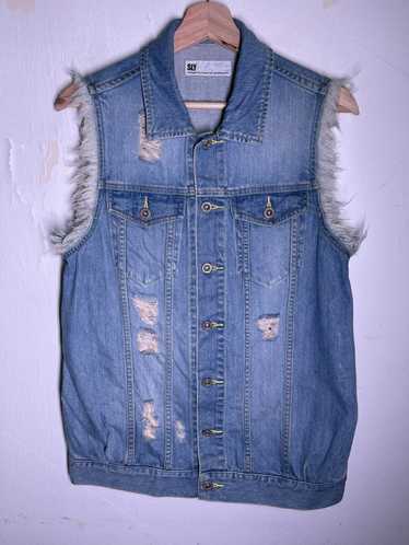 Japanese Brand SLY Distressed denim vest - image 1