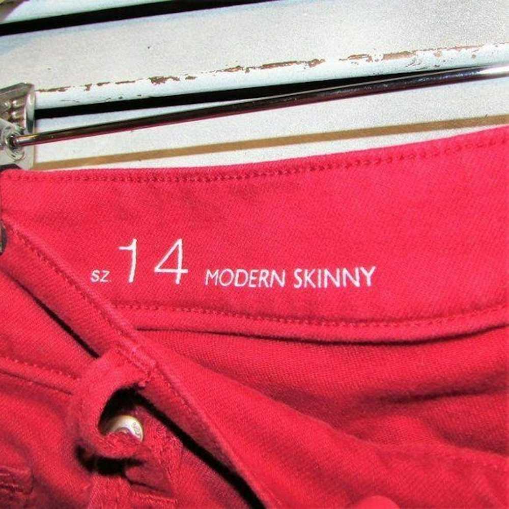 Loft LOFT Size 14 Red Modern Skinny Jeans - image 3
