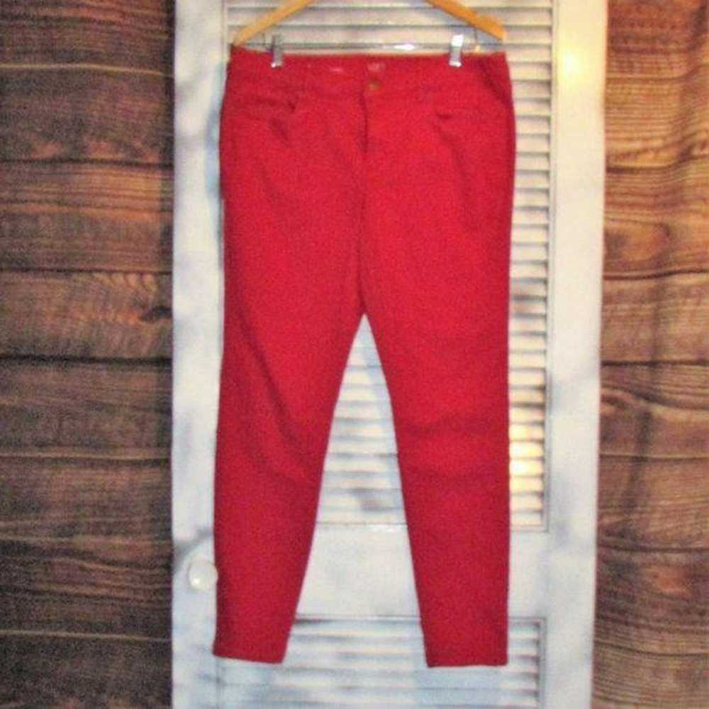 Loft LOFT Size 14 Red Modern Skinny Jeans - image 6