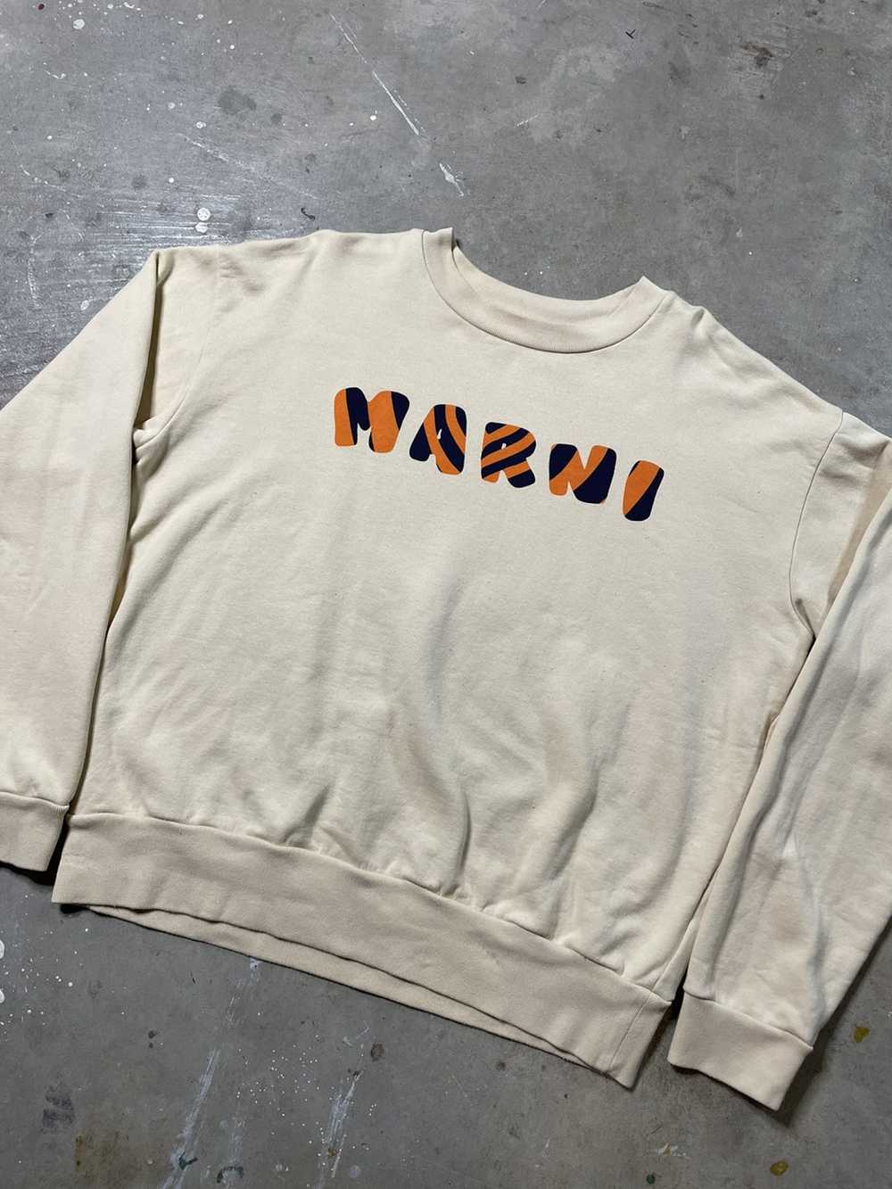 Marni Marni Beige Striped Logo Crewneck Sweatshirt - image 2