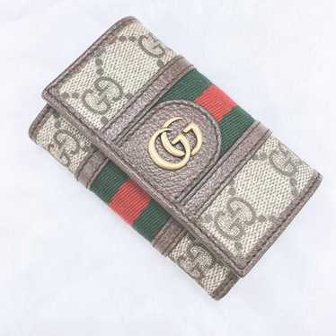 Gucci Gucci Stripe Canvas Leather Wallet - image 1