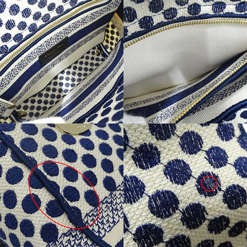 Dior Dior 2 Way Bag Canvas Navy White Dot Cute - image 8