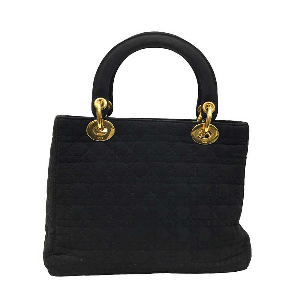 Dior Dior Cannage Nylon Handbag Black Gold Metal … - image 4