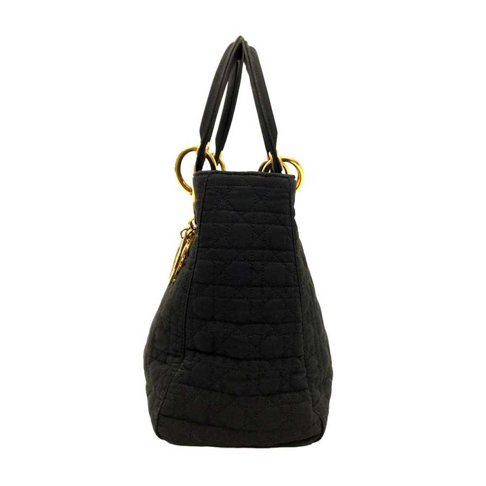 Dior Dior Cannage Nylon Handbag Black Gold Metal … - image 5