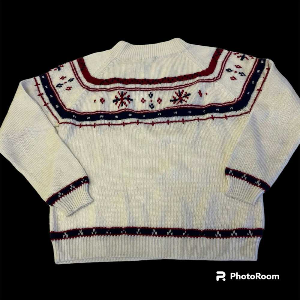 J.C. Penney 80's JCPenney Men White Red NORDIC Kn… - image 5