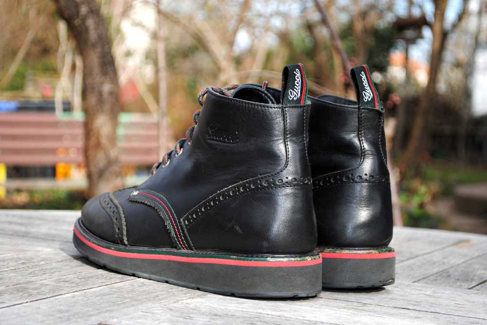 Gucci Black Wingtip Brogue Boots - image 5