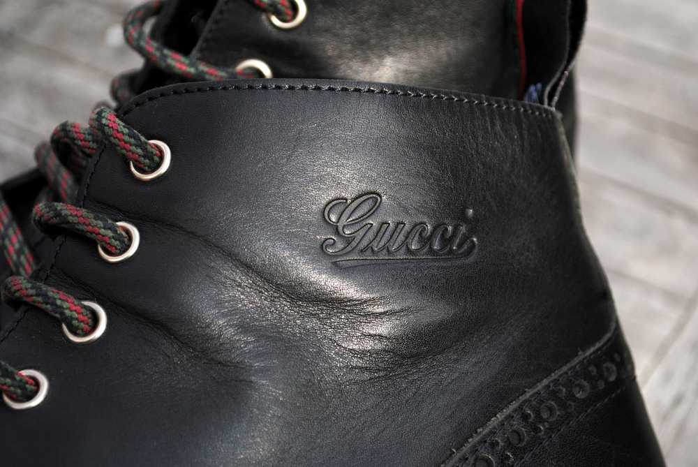 Gucci Black Wingtip Brogue Boots - image 6