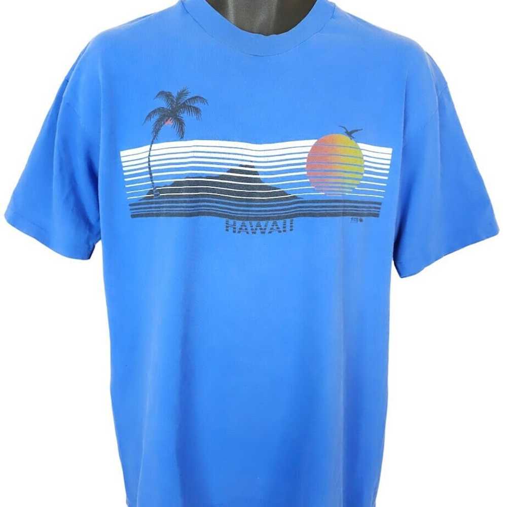 Vintage Hawaii Travel T Shirt Vintage 80s Palm Tr… - image 1
