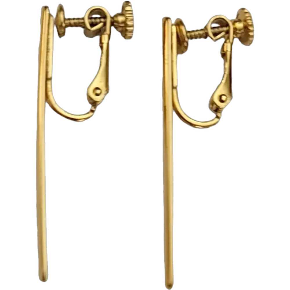 Napier Gold-Tone Stick Screw-Back Clip On Earring… - image 1