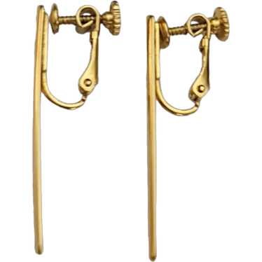 Napier Gold-Tone Stick Screw-Back Clip On Earring… - image 1