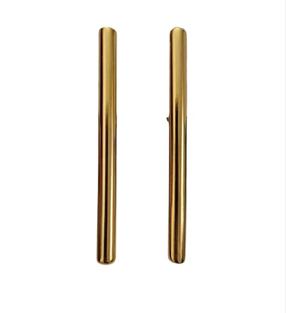 Napier Gold-Tone Stick Screw-Back Clip On Earring… - image 2