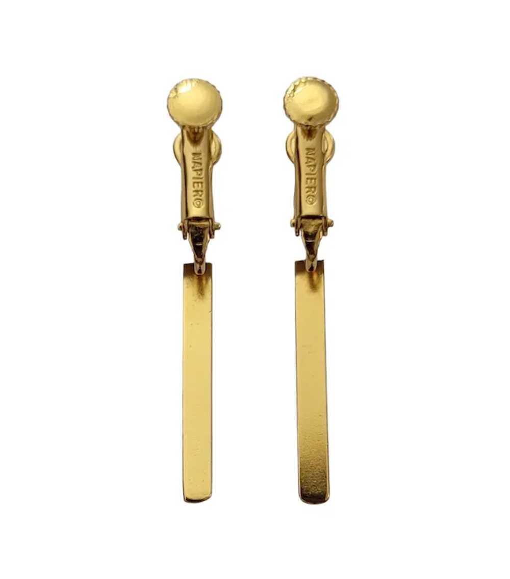 Napier Gold-Tone Stick Screw-Back Clip On Earring… - image 5