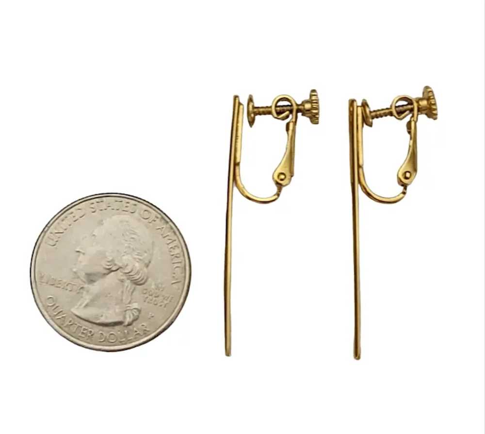 Napier Gold-Tone Stick Screw-Back Clip On Earring… - image 6