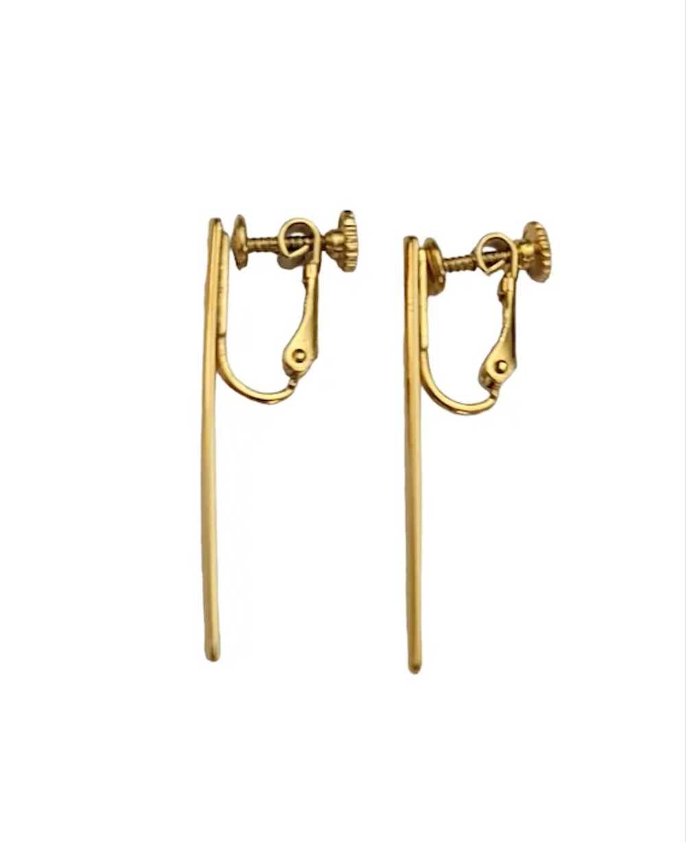 Napier Gold-Tone Stick Screw-Back Clip On Earring… - image 9