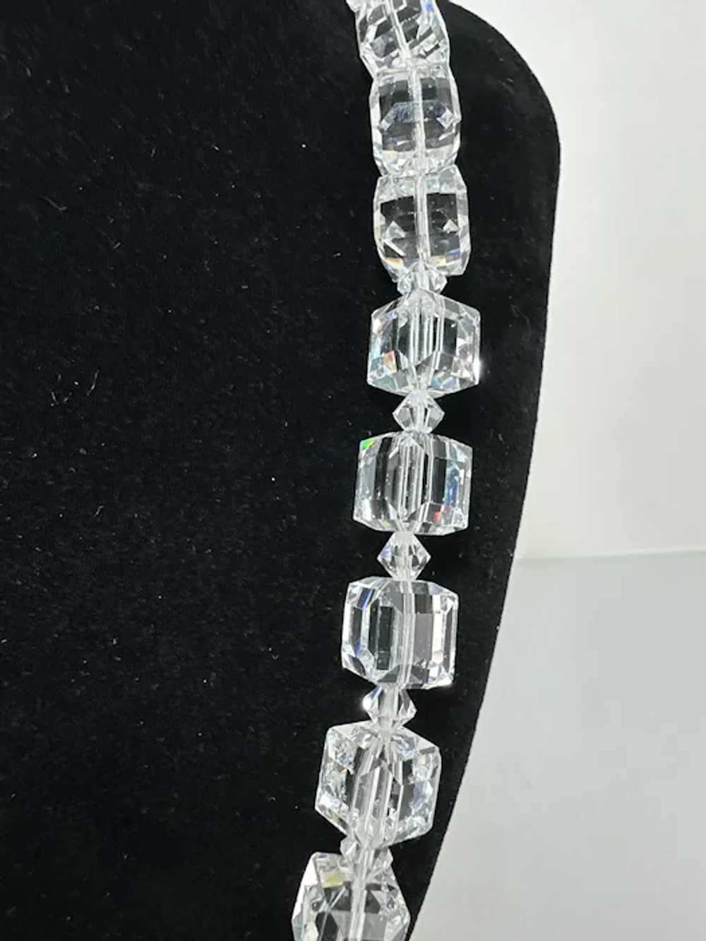 Opera Length Cube Crystal Cut Glass Necklace - image 7