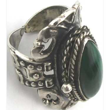 Taxco 925 Sterling Silver Poison Locket Ring Pill… - image 1