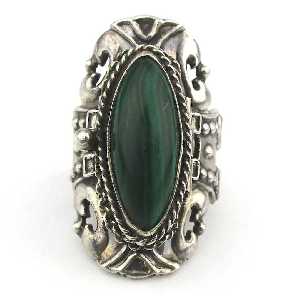 Taxco 925 Sterling Silver Poison Locket Ring Pill… - image 3