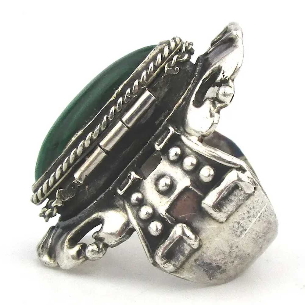 Taxco 925 Sterling Silver Poison Locket Ring Pill… - image 7