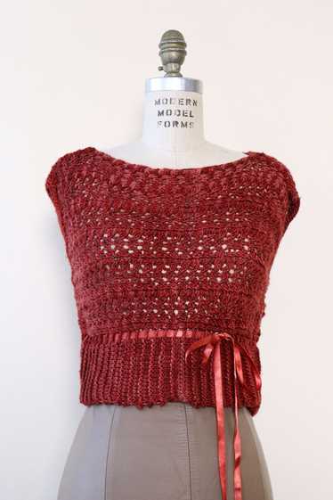 Berry Knit Ribboned Sweater XS-M