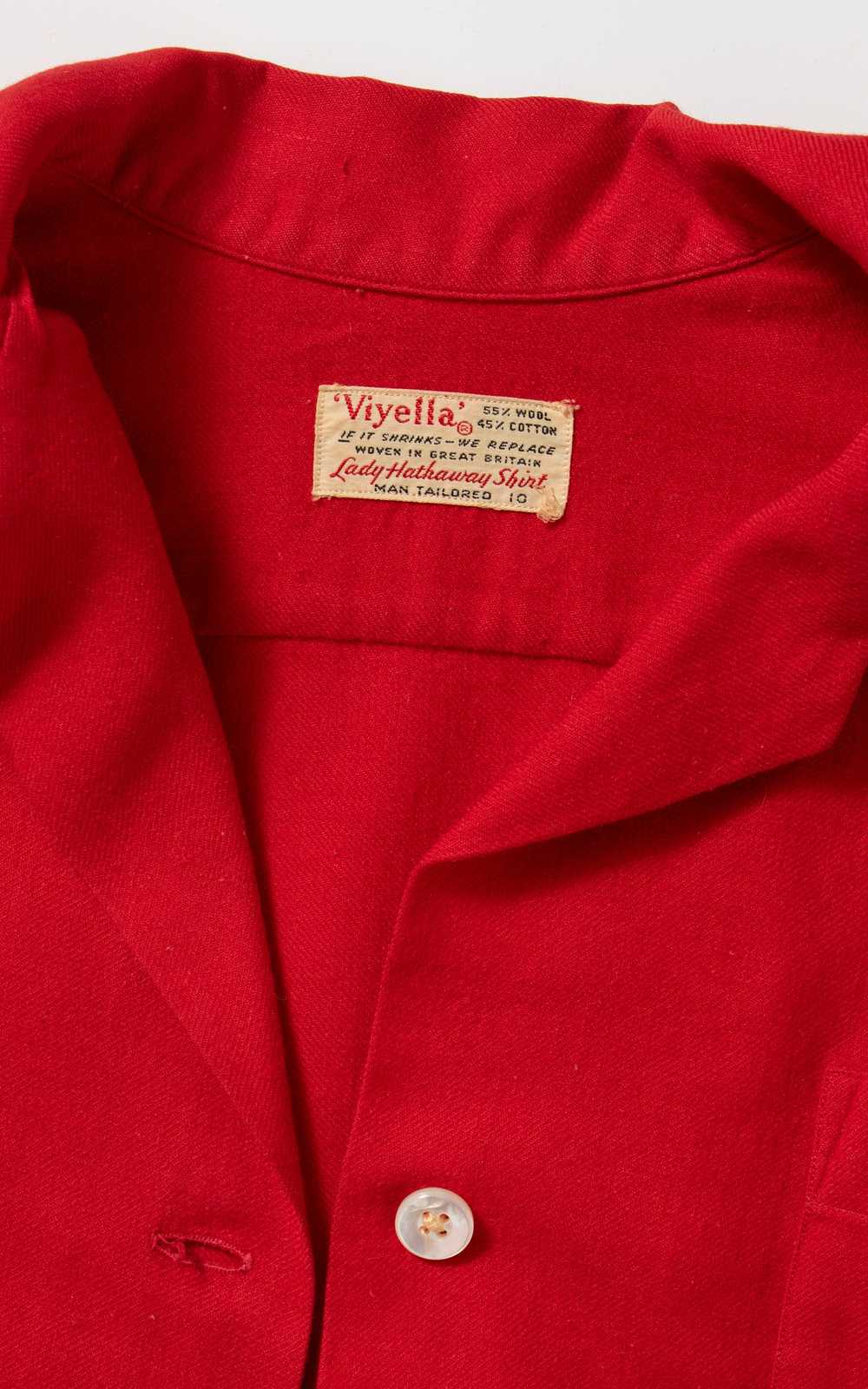 1950s Red Wool Blend Blouse | small/medium - image 7