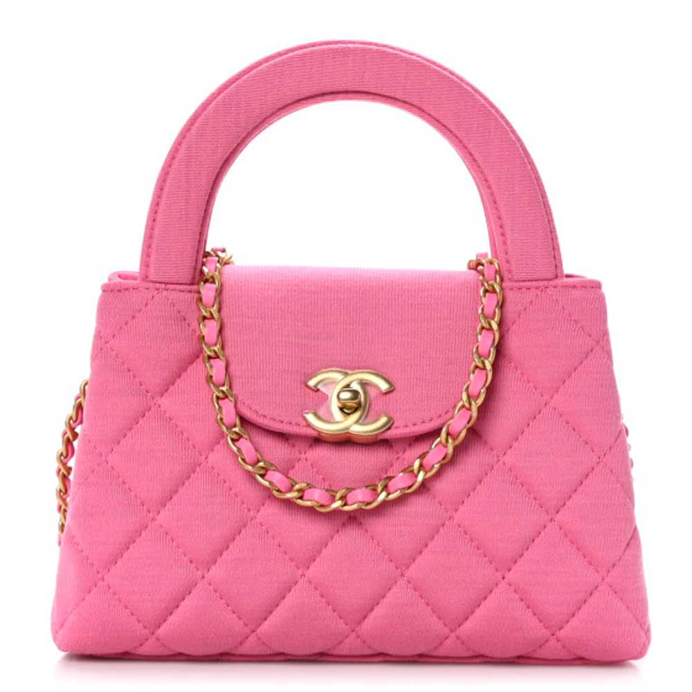 CHANEL Jersey Quilted Nano Kelly Shopper Pink - image 1