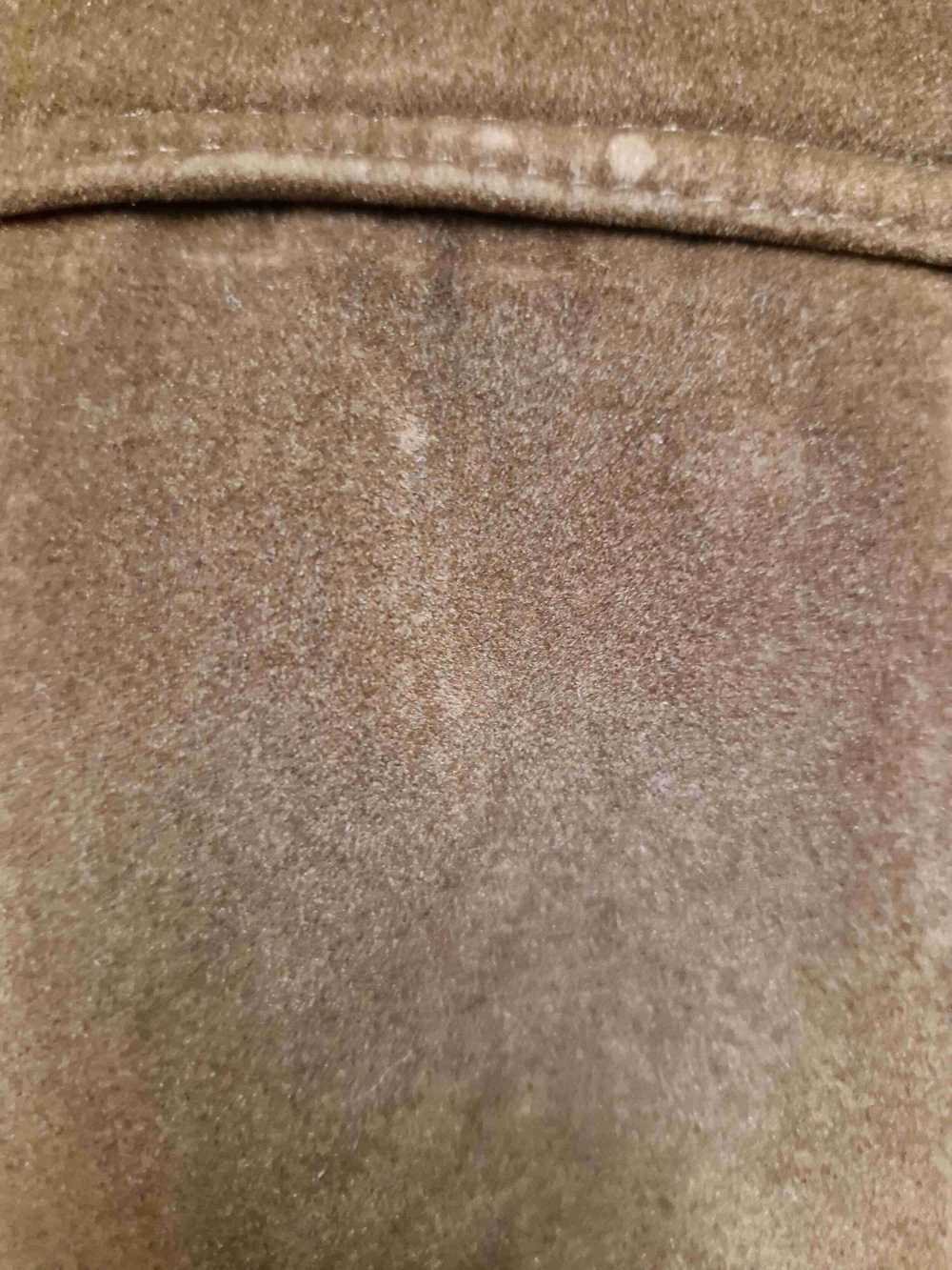 Faux fur coat - Faux fur coat, glossy brown suede… - image 7
