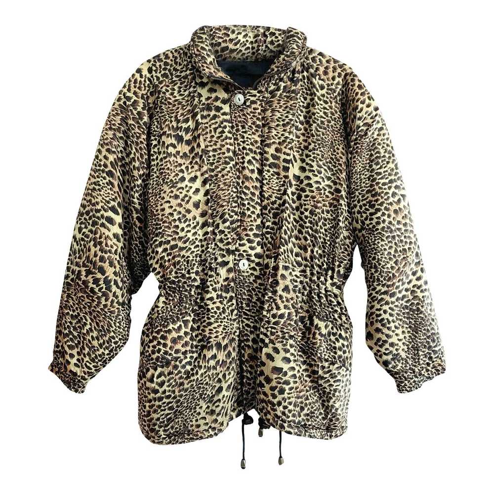 Leopard silk down jacket - Leopard silk down jack… - image 1