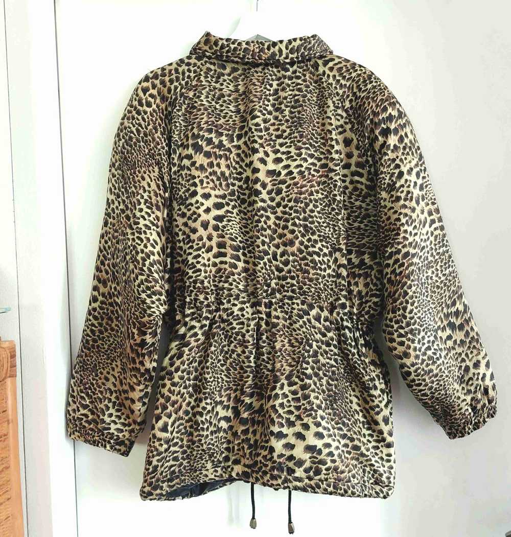 Leopard silk down jacket - Leopard silk down jack… - image 3
