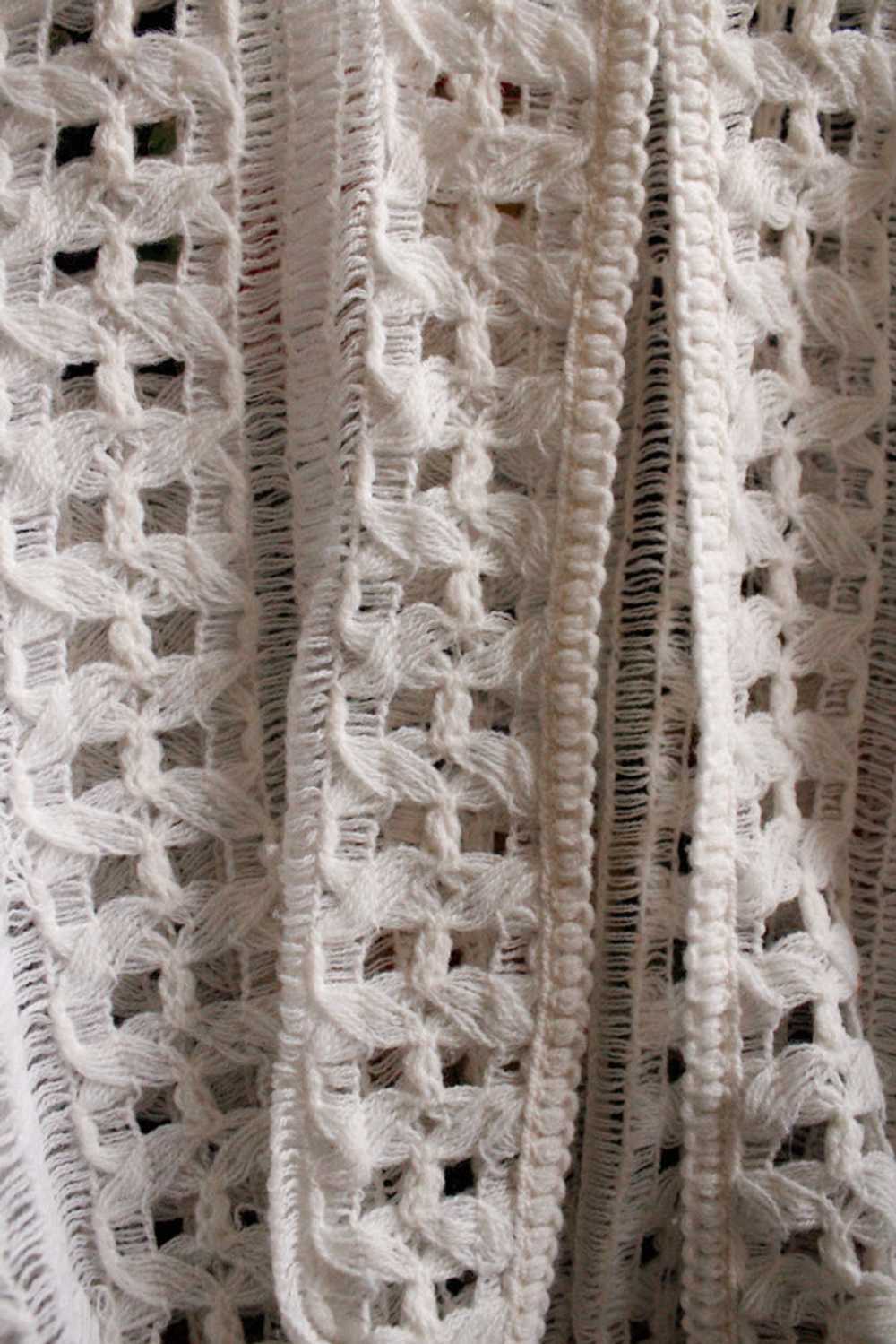 1940s Crochet White Open Cardigan - S/M - image 7
