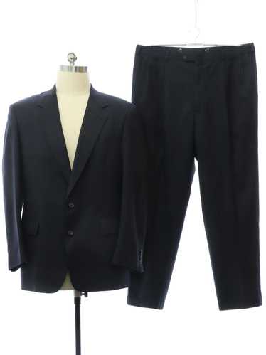 1980's Austin Reed Mens Austin Reed Black Wool Sui