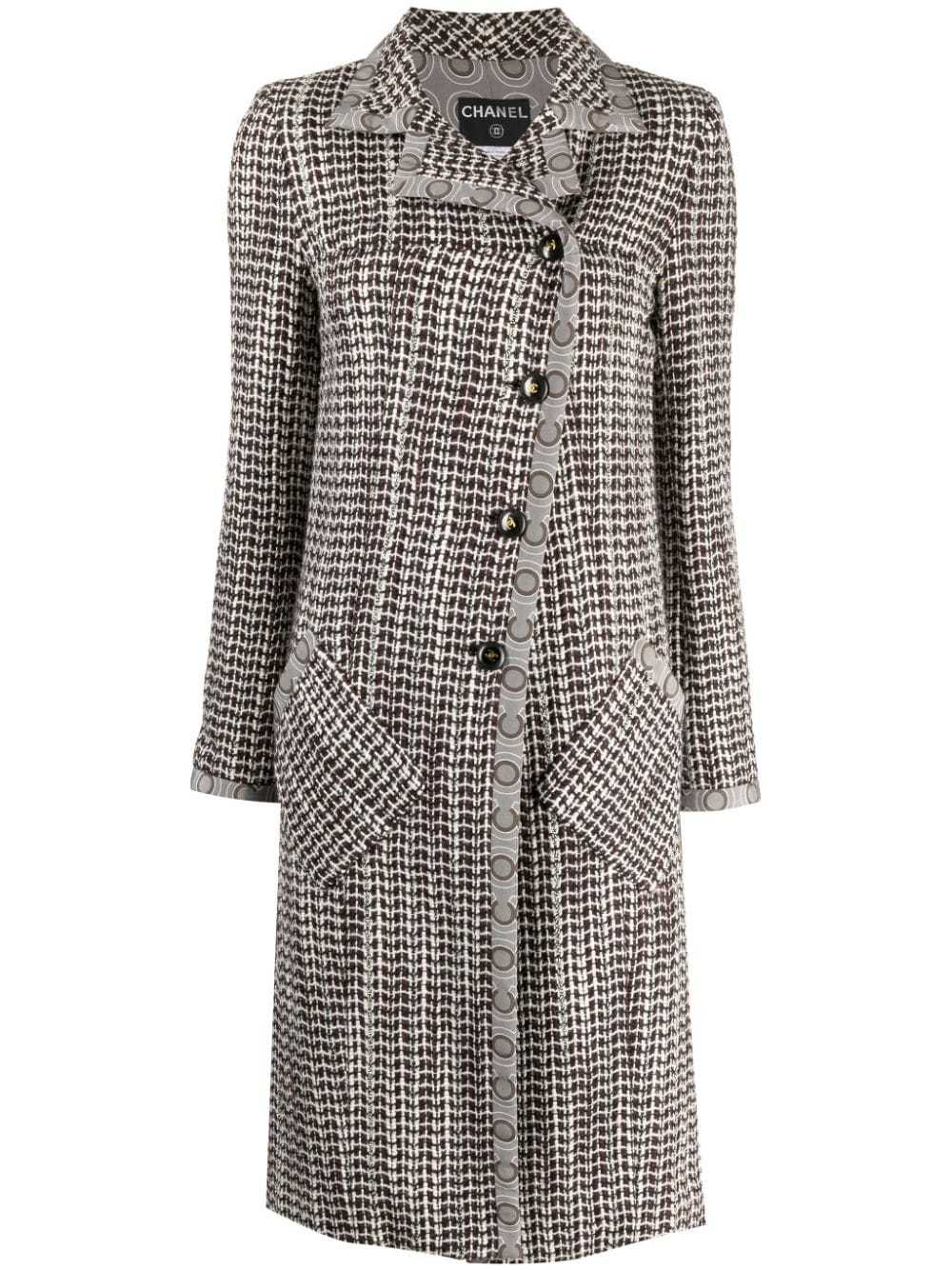 CHANEL Pre-Owned 2001 single-breasted tweed coat … - image 1