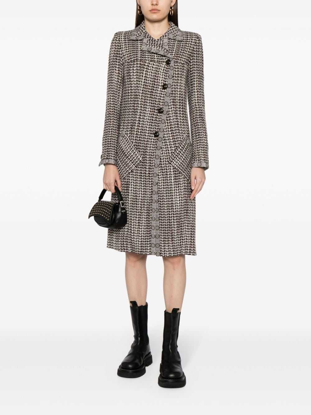 CHANEL Pre-Owned 2001 single-breasted tweed coat … - image 2