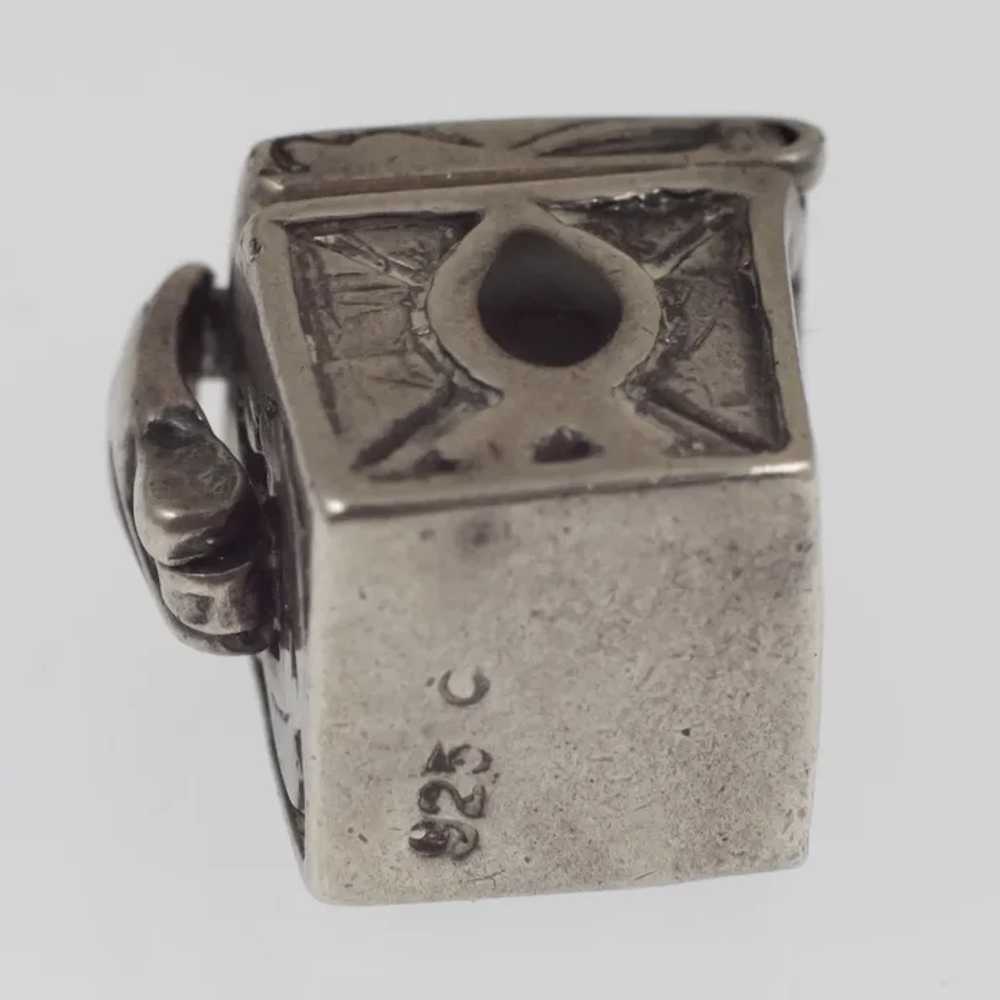 Sterling Silver Enamel Hinged Box Charm - image 3