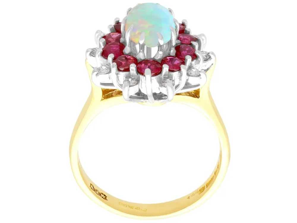 Vintage 1984 0.65ct Opal 1.10cttw Ruby and 0.22ct… - image 5
