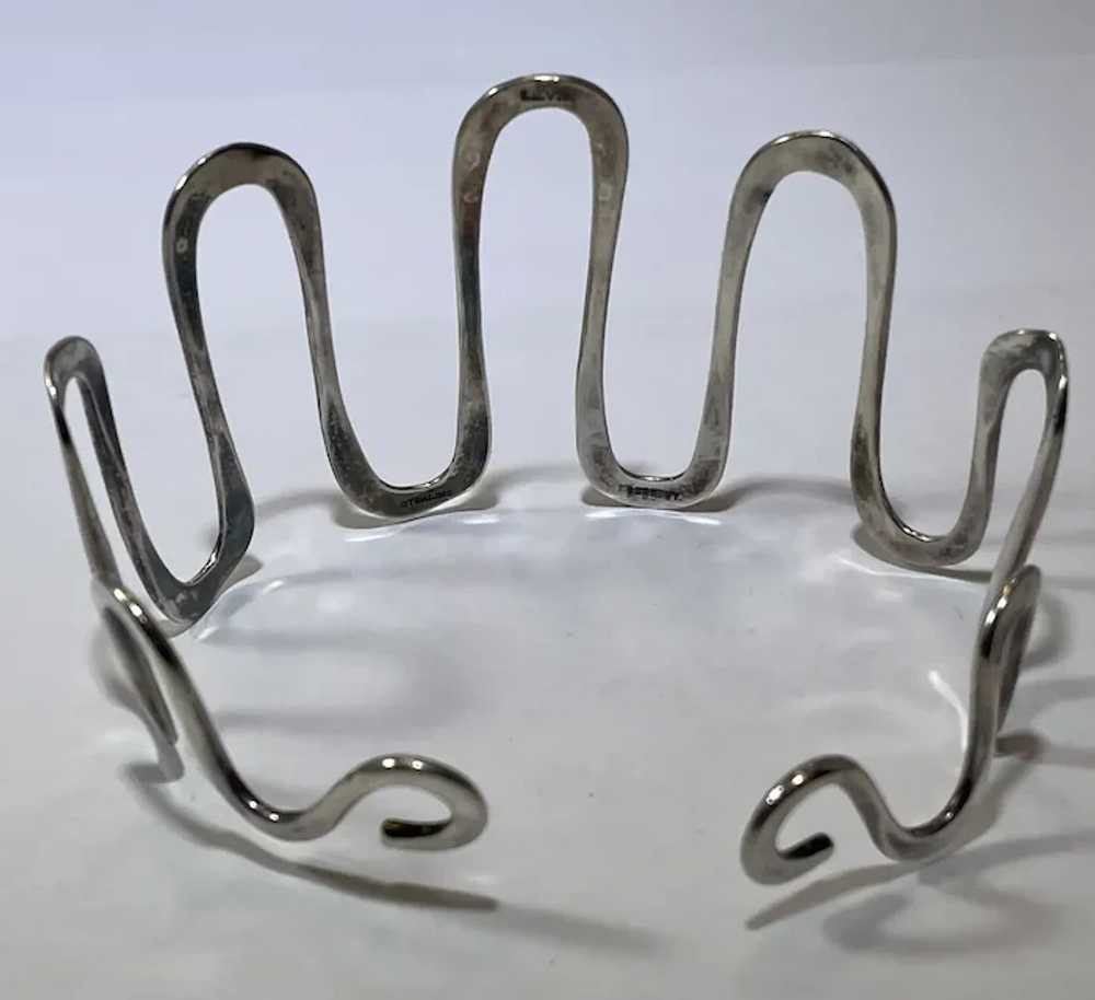 Ed Levin Sterling Modernist Wavy Cuff Bracelet - image 3