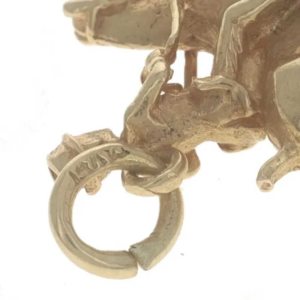 Yellow Gold Dressage Horse & Rider Charm - 14k Eq… - image 4