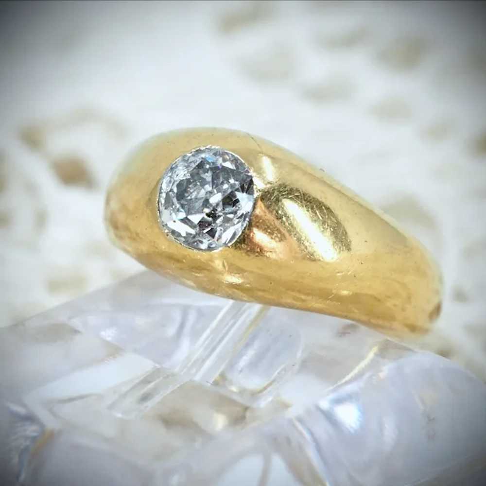 SOLD Sparkling diamond on 18K massive gold ring E… - image 12